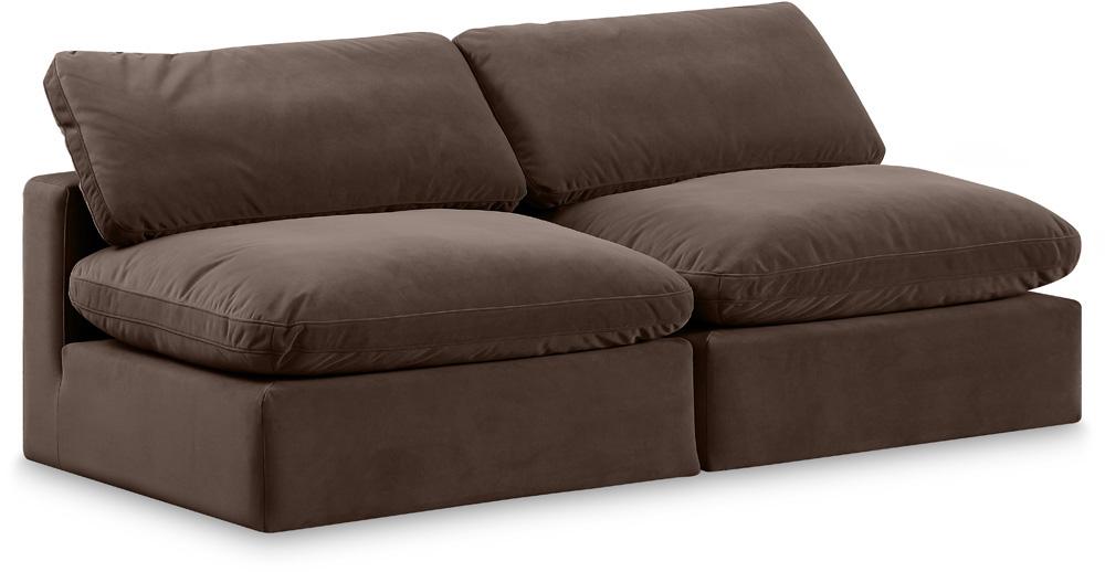 Meridian Furniture - Comfy Brown Velvet Modular Sofa - 2Pc - 189Brown-S78 veiw 1