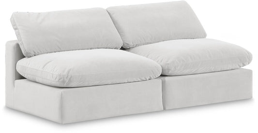 Meridian Furniture - Comfy Cream Velvet Modular Sofa - 2Pc - 189Cream-S78 veiw 1