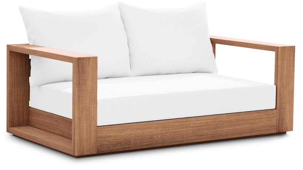 Meridian Furniture - Tulum Off White Water Resistant Fabric Outdoor Loveseat - 353White-L veiw 1