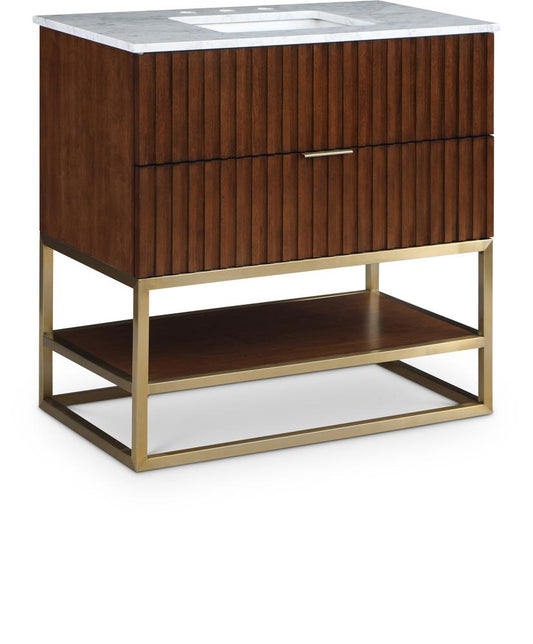 Meridian Furniture - Monad Walnut Bathroom Vanity - 404Walnut-36 veiw 1