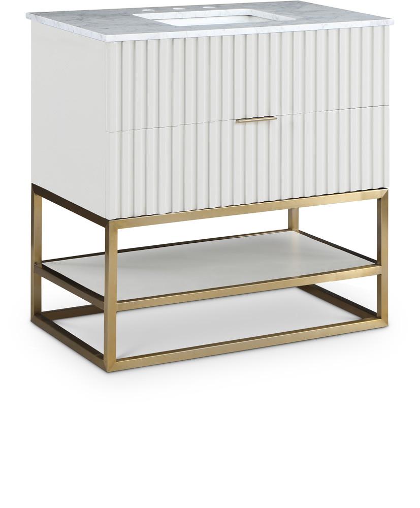 Meridian Furniture - Monad White Bathroom Vanity - 404White-36 veiw 1