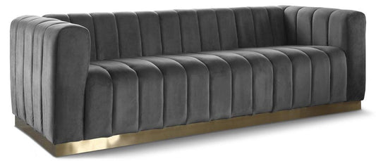 Meridian Furniture - Marlon Grey Velvet Sofa - 603Grey-S veiw 1