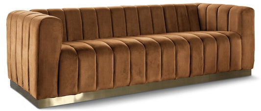 Meridian Furniture - Marlon Saddle Velvet Sofa - 603Saddle-S veiw 1