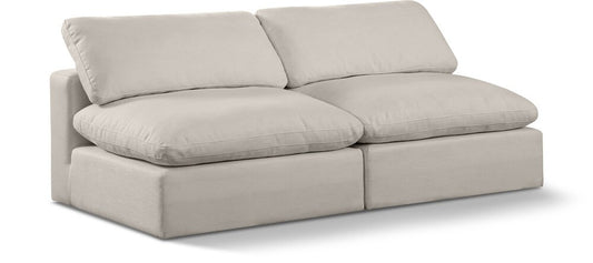 Meridian Furniture - Comfy Beige Linen Textured Fabric Modular Sofa - 2Pc - 187Beige-S78 veiw 1