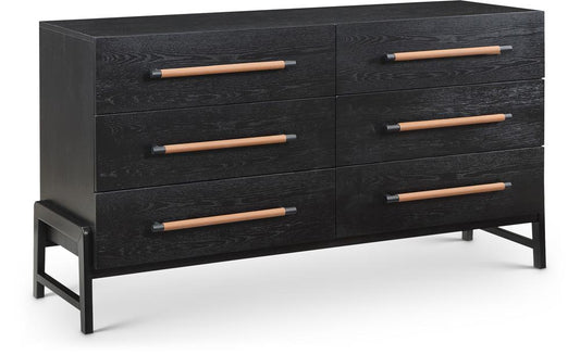 Meridian Furniture - Kaya Black Vegan Leather Dresser - 360Black-D veiw 1