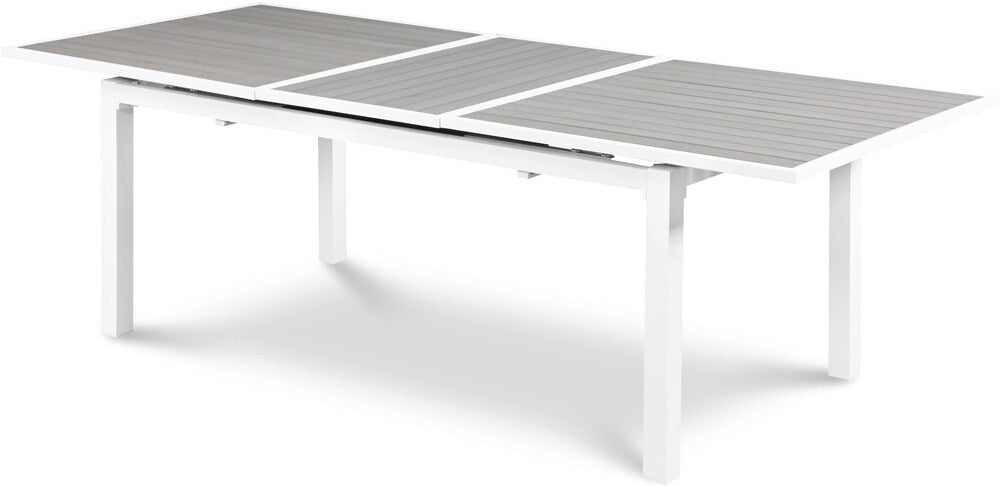 Meridian Furniture - Nizuc Grey Wood Look Accent Paneling Outdoor Patio Extendable Aluminum Dining Table - 366-T veiw 1