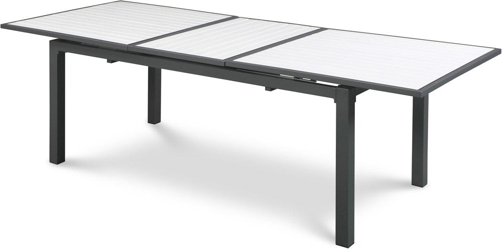 Meridian Furniture - Nizuc White Wood Look Accent Paneling Outdoor Patio Aluminum Dining Table - 367-T veiw 1