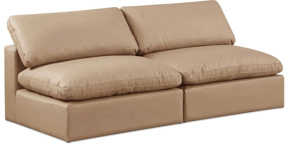 Meridian Furniture - Comfy Tan Vegan Leather Modular Sofa - 2Pc - 188Tan-S78 veiw 1