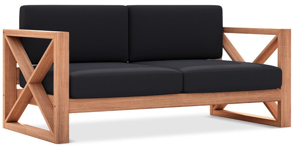 Meridian Furniture - Anguilla Black Water Resistant Fabric Outdoor Loveseat - 352Black-L veiw 1