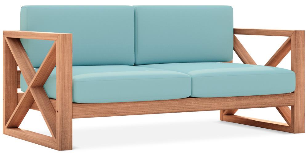Meridian Furniture - Anguilla Blue Water Resistant Fabric Outdoor Loveseat - 352SeaBlue-L veiw 1