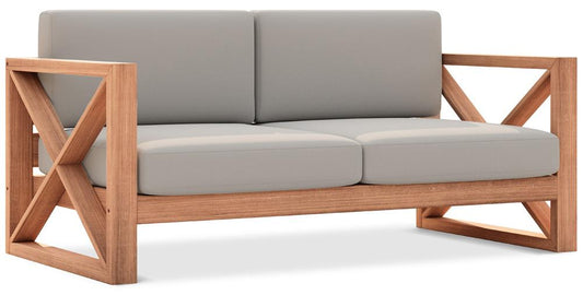 Meridian Furniture - Anguilla Grey Water Resistant Fabric Outdoor Loveseat - 352Grey-L veiw 1
