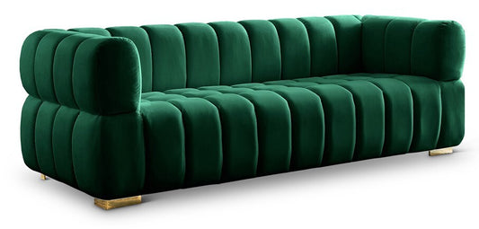 Meridian Furniture - Gwen Green Velvet Sofa - 670Green-S veiw 1