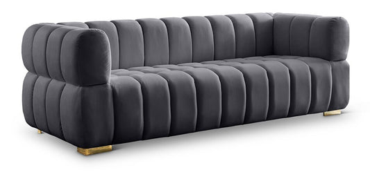 Meridian Furniture - Gwen Grey Velvet Sofa - 670Grey-S veiw 1