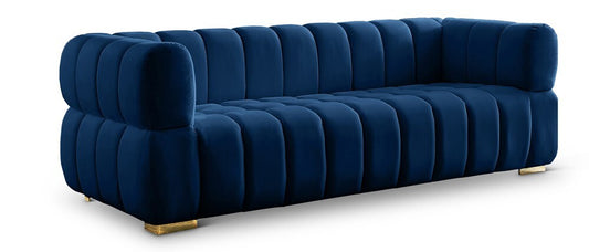 Meridian Furniture - Gwen Navy Velvet Sofa - 670Navy-S veiw 1