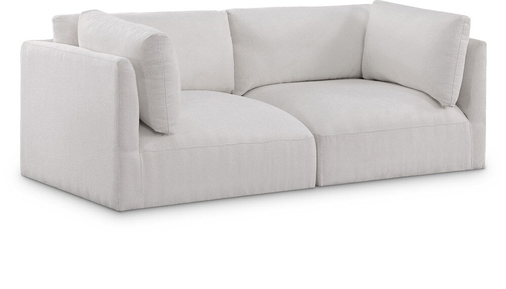 Meridian Furniture - Ease Cream Polyester Fabric Modular Sofa - 2Pc - 696Cream-S76B veiw 1