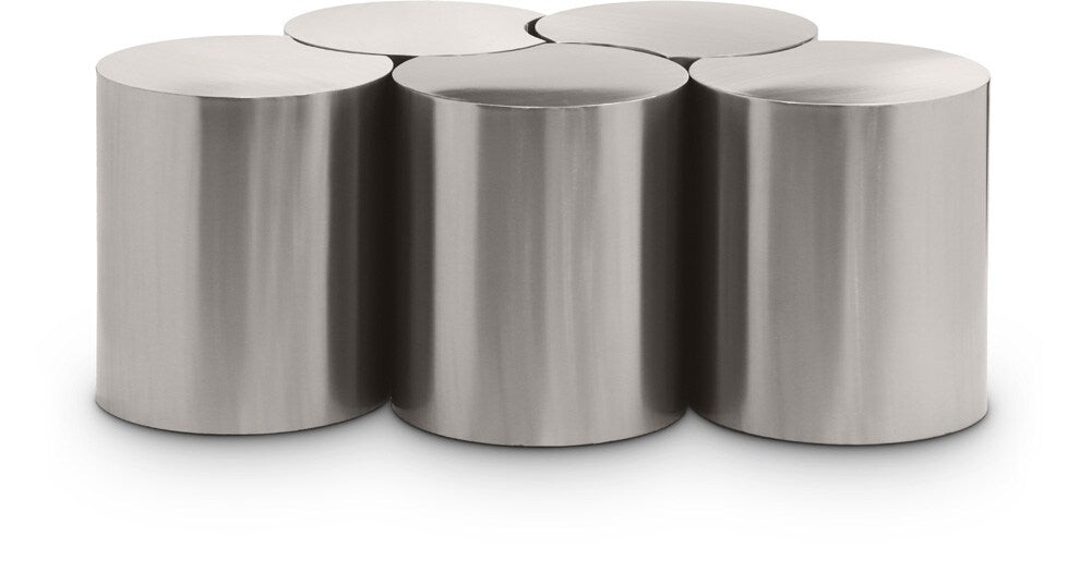 Meridian Furniture - Dimple Silver Coffee Table - 5Pc - 99081Silver-5C veiw 1