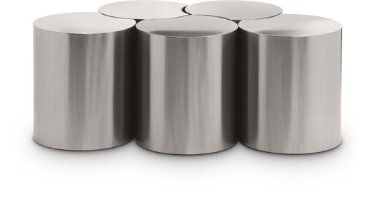 Meridian Furniture - Dimple Silver Coffee Table - 5Pc - 99081Silver-5C veiw 1