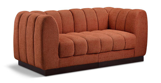 Meridian Furniture - Quinn Cognac Chenille Fabric Modular Sofa - 2Pc - 124Cognac-S69 veiw 1