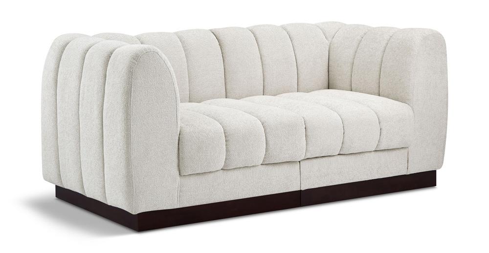 Meridian Furniture - Quinn Cream Chenille Fabric Modular Sofa - 2Pc - 124Cream-S69 veiw 1