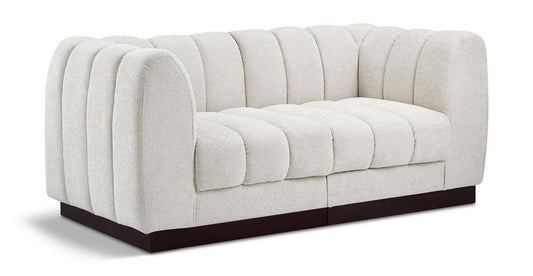 Meridian Furniture - Quinn Cream Chenille Fabric Modular Sofa - 2Pc - 124Cream-S69 veiw 1