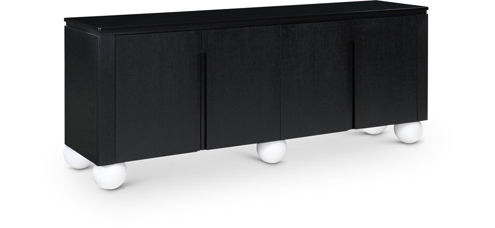 Meridian Furniture - Cardiff Black Sideboard/Buffet - 77022Black veiw 1