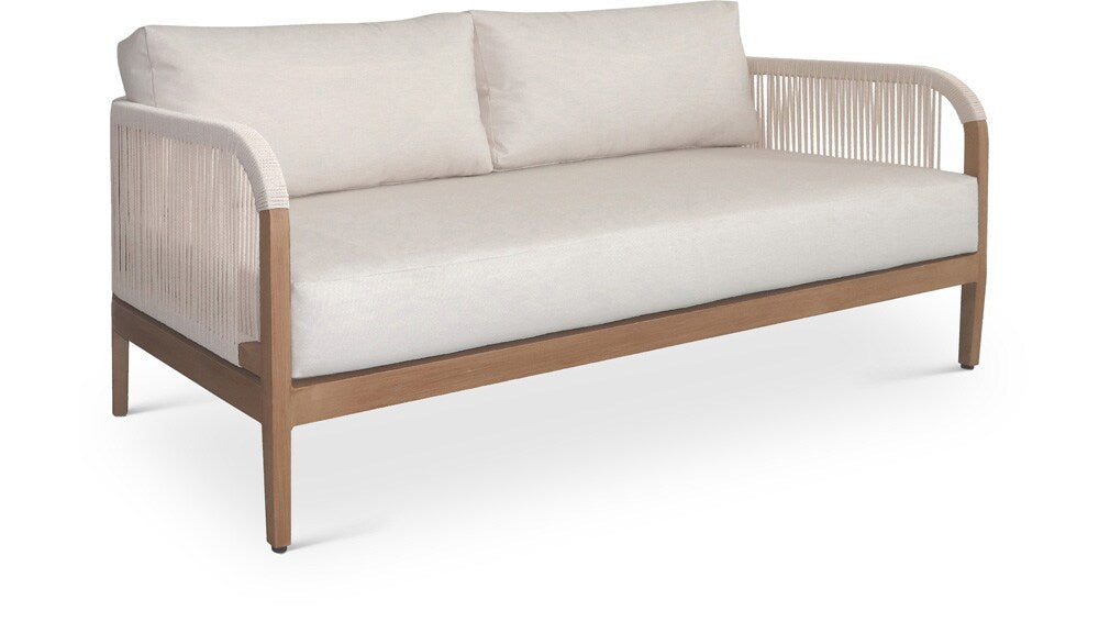 Meridian Furniture - Maui Cream Water Resistant Fabric Outdoor Patio Loveseat - 361Cream-L veiw 1