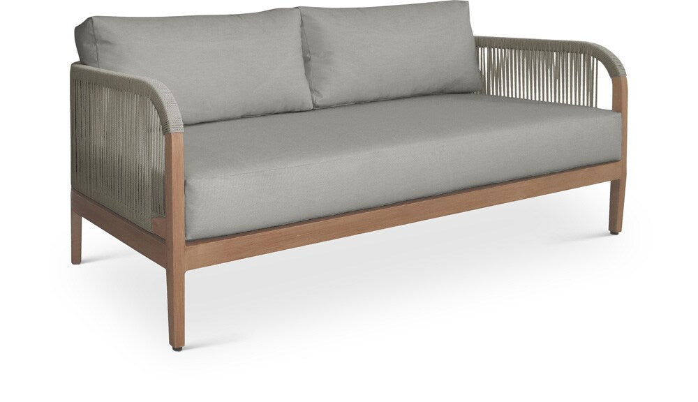 Meridian Furniture - Maui Grey Water Resistant Fabric Outdoor Patio Loveseat - 361Grey-L veiw 1