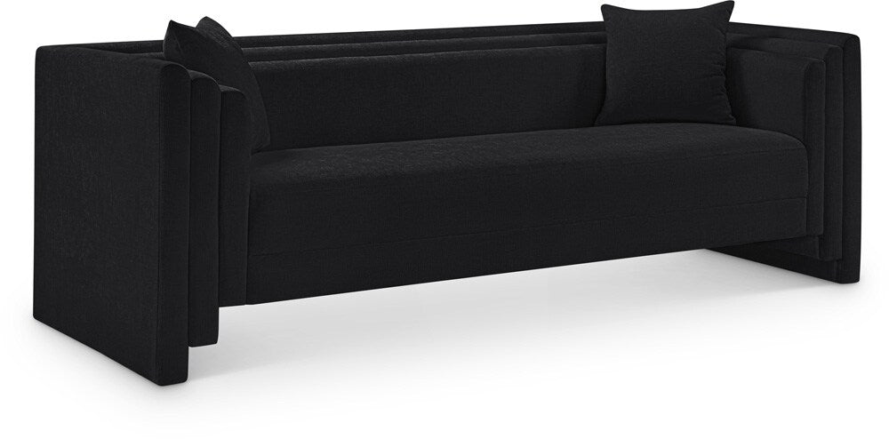Meridian Furniture - Everett Black Chenille Fabric Sofa - 44068Black-S veiw 1