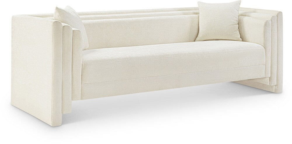 Meridian Furniture - Everett Cream Chenille Fabric Sofa - 44068Cream-S veiw 1