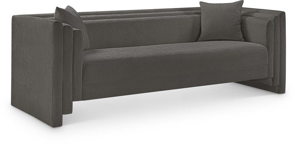Meridian Furniture - Everett Grey Chenille Fabric Sofa - 44068Grey-S veiw 1
