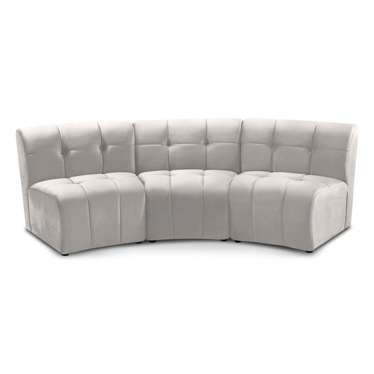 Meridian Furniture - Limitless Cream Velvet 3pc. Modular Sectional - 645Cream-3PC veiw 1