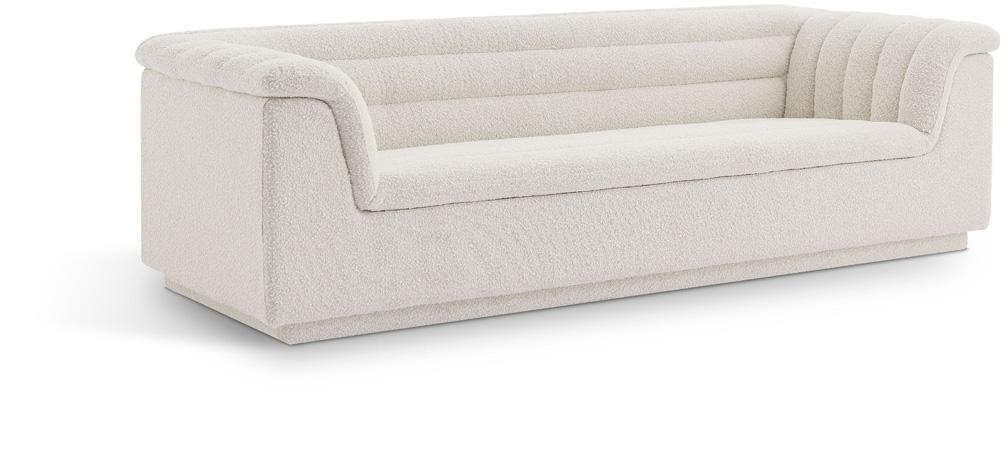 Meridian Furniture - Cascade Cream Boucle Fabric Sofa - 191Cream-S veiw 1