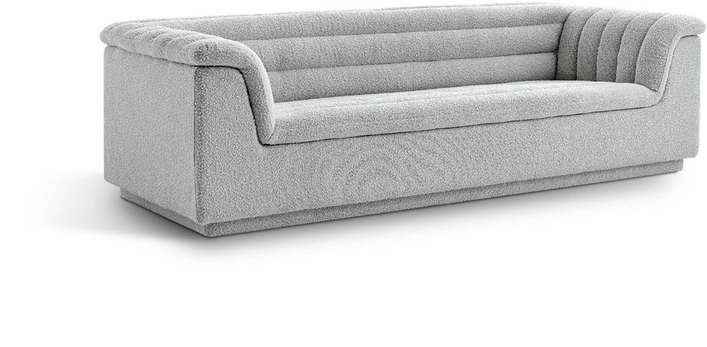 Meridian Furniture - Cascade Grey Boucle Fabric Sofa - 191Grey-S veiw 1
