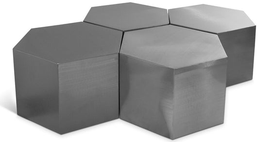 Meridian Furniture - Hexagon Brushed Chrome Coffee Table - 4pc - 293-CT-4PC veiw 1