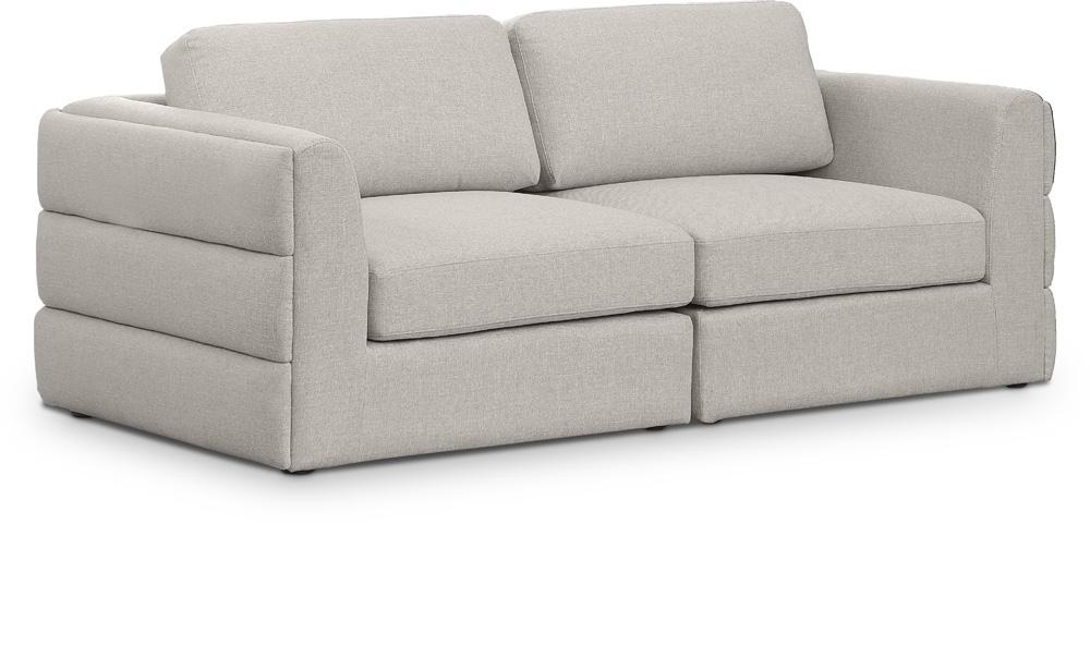 Meridian Furniture - Beckham Beige Durable Linen Textured Fabric Modular Sofa - 2Pc - 681Beige-S76A veiw 1