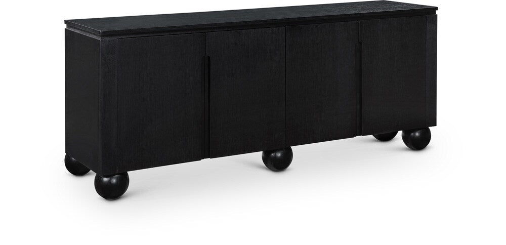 Meridian Furniture - Cardiff Black Sideboard/Buffet - 77023Black veiw 1