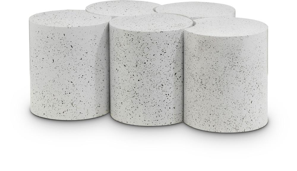 Meridian Furniture - Dimple White Coffee Table - 5Pc - 99084White-5C veiw 1