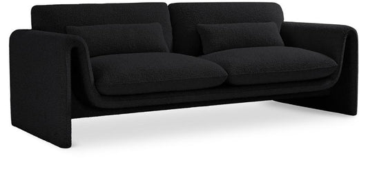 Meridian Furniture - Stylus Black Boucle Fabric Sofa - 198Black-S veiw 1