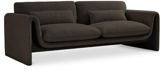 Meridian Furniture - Stylus Brown Boucle Fabric Sofa - 198Brown-S veiw 1