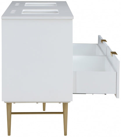Meridian Furniture - Modernist White Bathroom Vanity - 401White-60 veiw 4