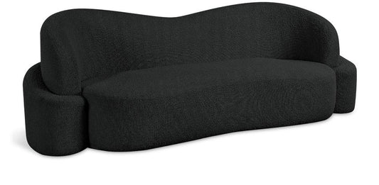 Meridian Furniture - Principessa Black Boucle Fabric Sofa - 108Black-S veiw 1