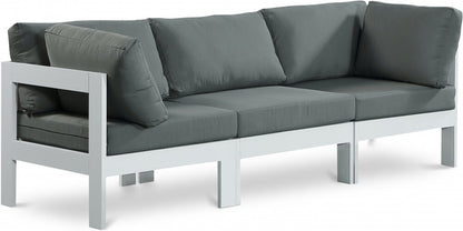 Meridian Furniture - Nizuc Grey Water Resistant Fabric Outdoor Patio Modular Sofa - 3Pc - 375Grey-S90A veiw 1