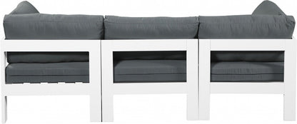 Meridian Furniture - Nizuc Grey Water Resistant Fabric Outdoor Patio Modular Sofa - 3Pc - 375Grey-S90A veiw 2