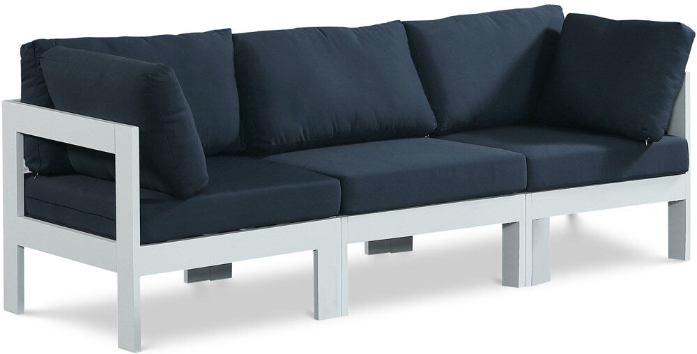 Meridian Furniture - Nizuc Navy Water Resistant Fabric Outdoor Patio Modular Sofa - 3Pc - 375Navy-S90A veiw 1