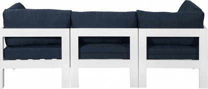 Meridian Furniture - Nizuc Navy Water Resistant Fabric Outdoor Patio Modular Sofa - 3Pc - 375Navy-S90A veiw 2