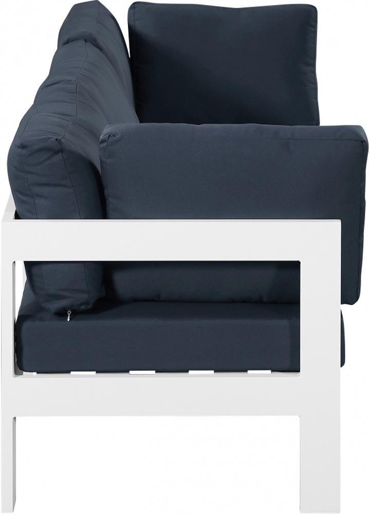 Meridian Furniture - Nizuc Navy Water Resistant Fabric Outdoor Patio Modular Sofa - 3Pc - 375Navy-S90A veiw 3