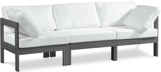 Meridian Furniture - Nizuc White Water Resistant Fabric Outdoor Patio Modular Sofa - 3Pc - 376White-S90A veiw 1