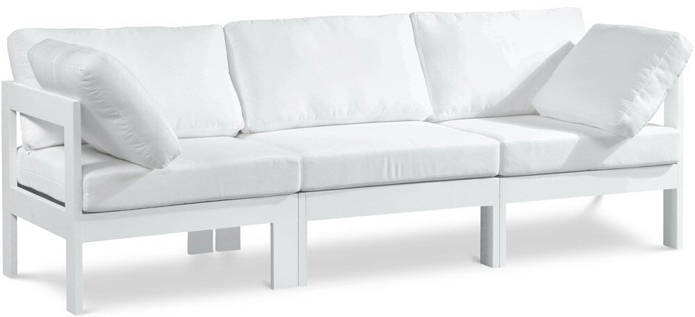 Meridian Furniture - Nizuc White Water Resistant Fabric Outdoor Patio Modular Sofa - 3Pc - 375White-S90A veiw 1
