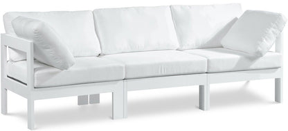 Meridian Furniture - Nizuc White Water Resistant Fabric Outdoor Patio Modular Sofa - 3Pc - 375White-S90A veiw 1