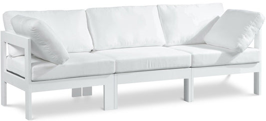 Meridian Furniture - Nizuc White Water Resistant Fabric Outdoor Patio Modular Sofa - 3Pc - 375White-S90A veiw 1